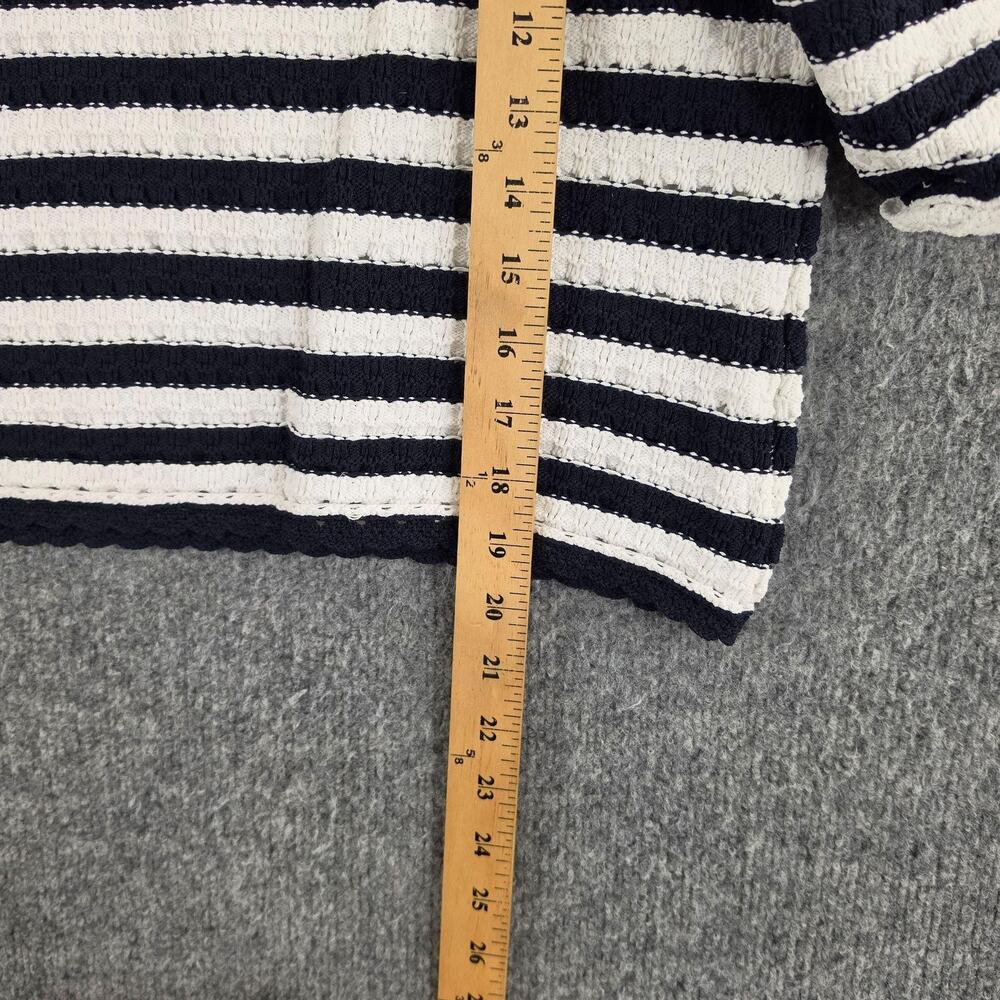 Maje Sweater Women 2 Marigna Crochet Effect Striped Jumper Knit Nautical Preppy - Picture 11 of 13